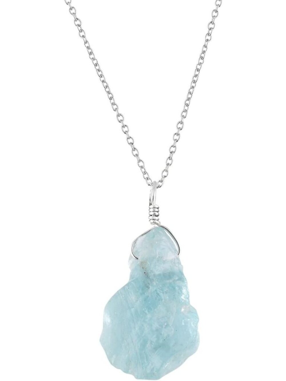 Raw Gemstone Dainty Pendant Necklace for Women, Natural Birthstone Handmade